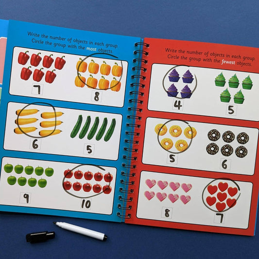 Numbers Wipe-Clean Activity Book & Pen Set (Ages 3-5) | First Maths Made Fun!