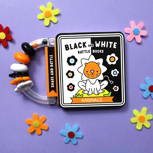 High-Contrast Baby Book with Rattle – Newborn Sensory Toy (0-18 Months)