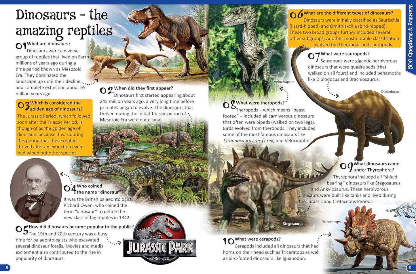 Reference Book - 500 Questions and Answers - Dinosuars