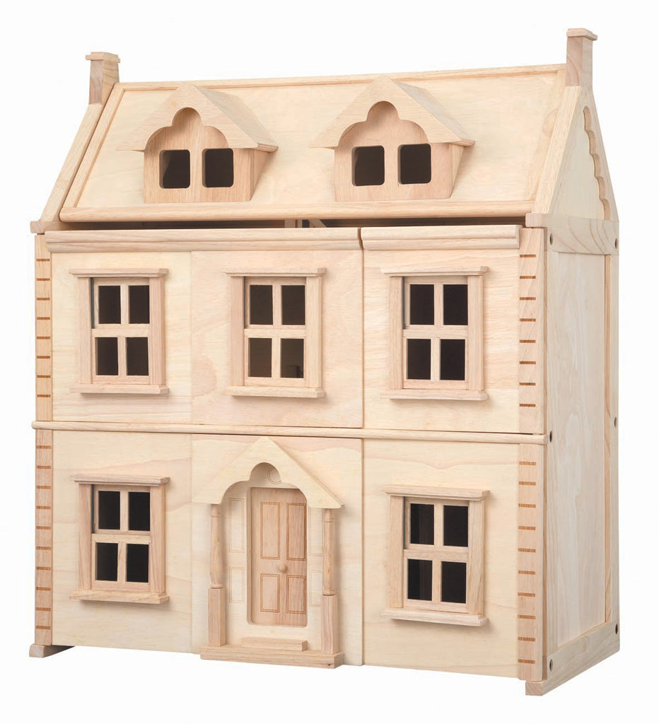 PlanToys Victorian Dollhouse – 3-Story Wooden Dolls House with Attic (Age 3+)