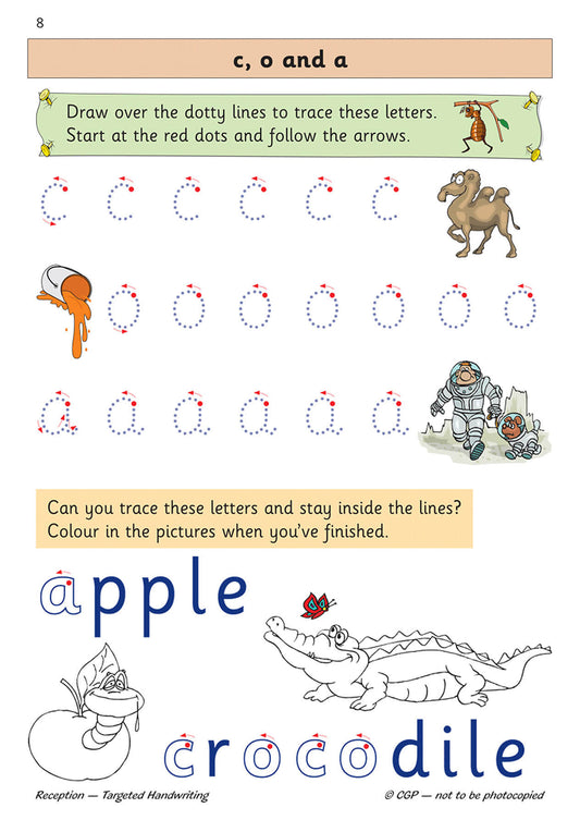 CGP  Reception Handwriting Daily Practice Book Bundle: Autumn, Spring & Summer Term