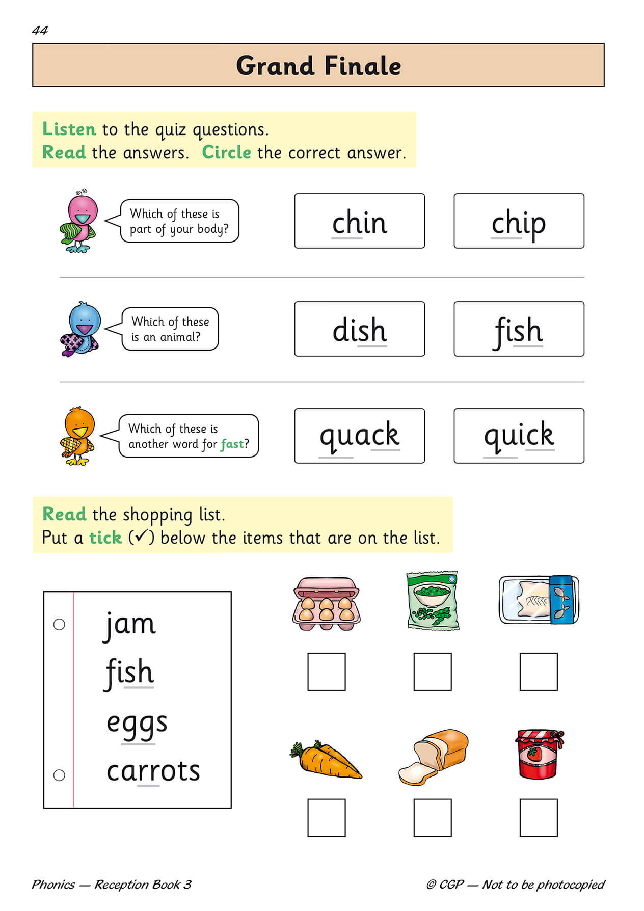 Reception English Phonics Targeted Practice Book - Book 3