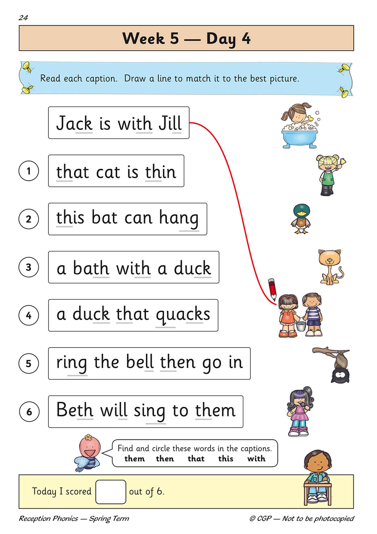 Llyfr Ymarfer Dyddiol Ffoneg Derbyn: Tymor y Gwanwyn