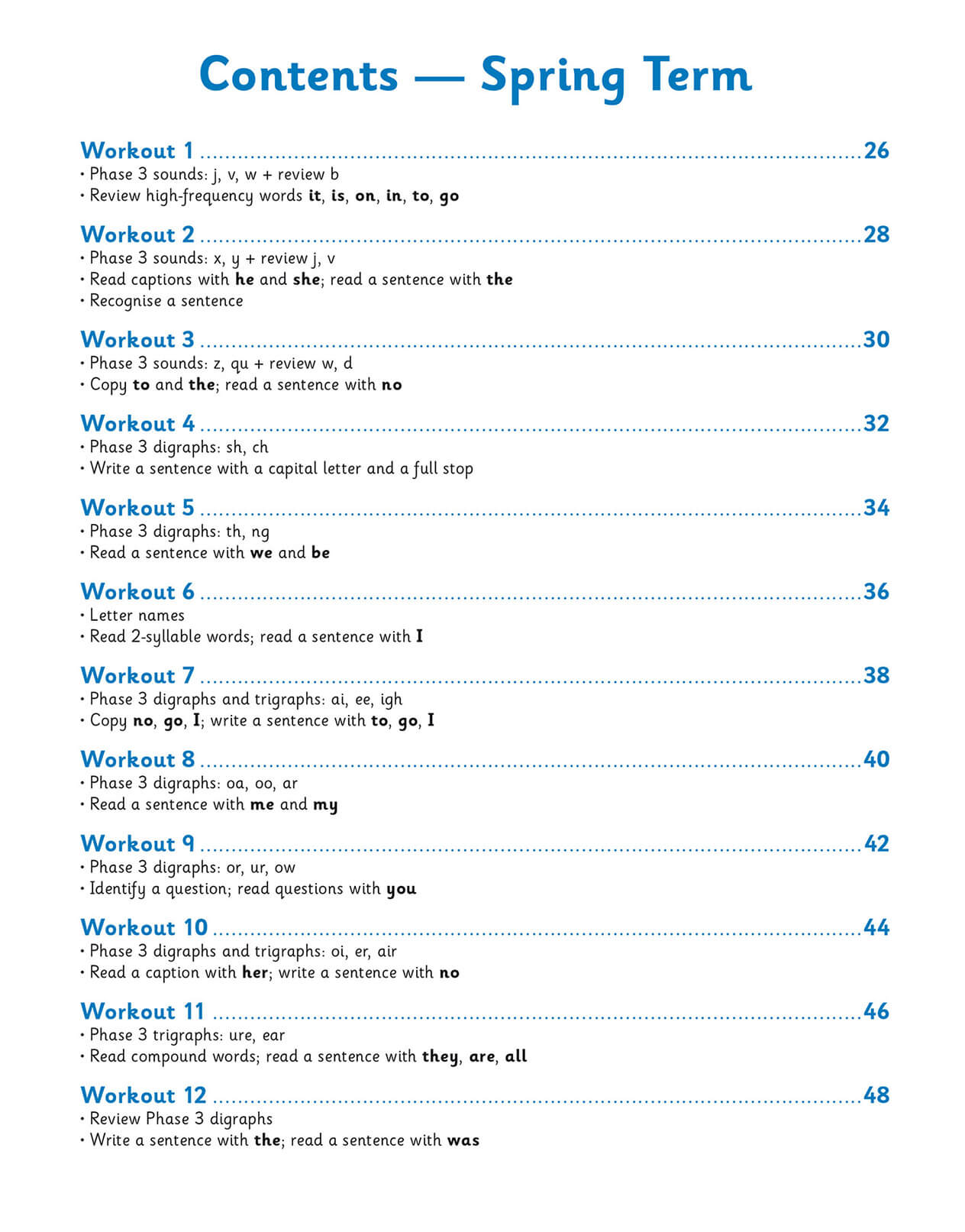 Reception English Phonics 10-Minute Weekly Workouts