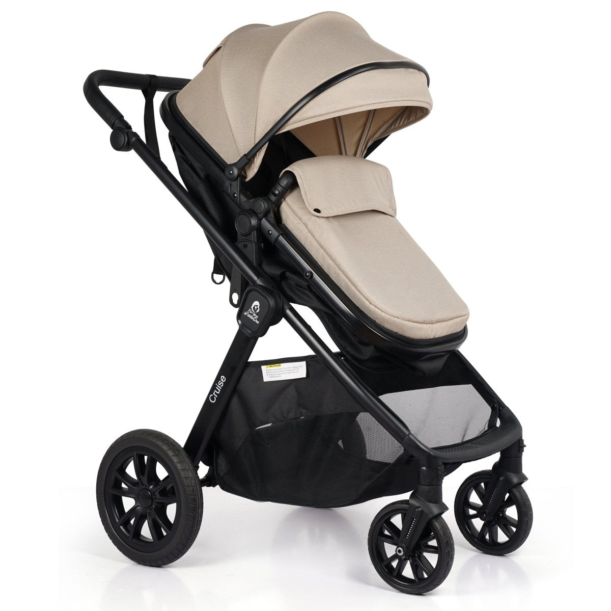For Your Little One Cruise 3 In 1 Travel System With i-Size Car Seat - Dune Beige (Free Cupholder And Seat Liner Included!)