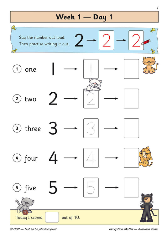 Reception Maths Daily Practice Book: Autumn Term