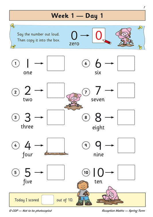 Reception Maths Daily Practice Book: Spring Term