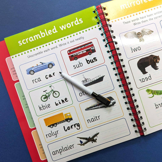 Childrens Pen Control & Handwriting Wipe-Clean Book & Pen Set – Wonders of Learning (Ages 5-6)