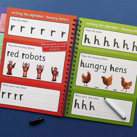 Pen Control & Handwriting Wipe-Clean Activity Book & Pen Set – Wonders of Learning (Ages 3-5)