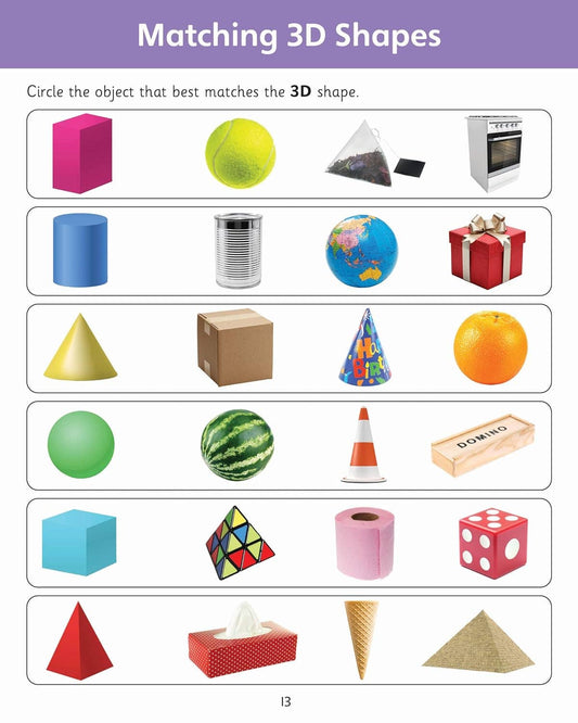 Childrens Reception Shape, Space & Measures Workbook (Ages 4-5) | EYFS Aligned