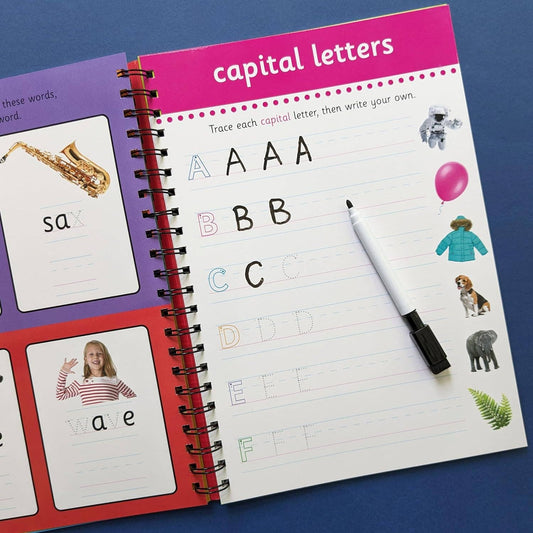 Childrens Pen Control & Handwriting Wipe-Clean Book & Pen Set – Wonders of Learning (Ages 5-6)