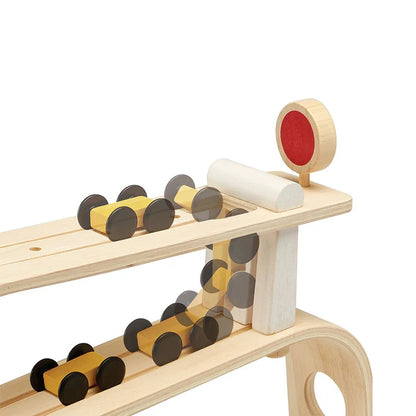 PlanToys Ramp Racer – Wooden Gravity Car Toy for Toddlers 18m+ – STEM Learning