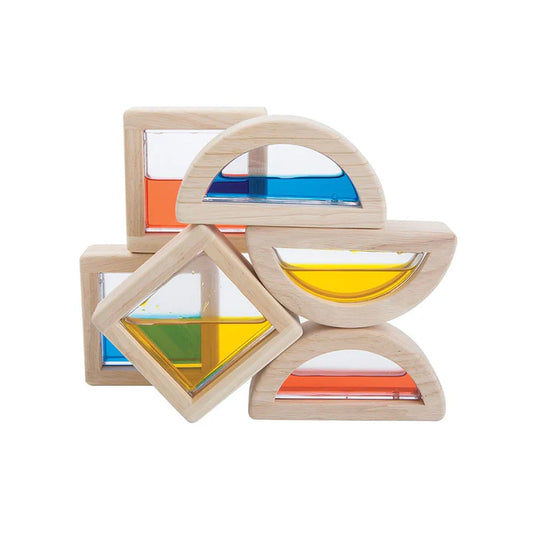 PlanToys Water Blocks – 6-Piece Colour Mixing Set (Age 3+) – Sensory Learning!