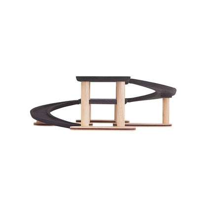 PlanToys Race 'N' Play Parking Garage – Multi-Level Wooden Car Park & Helipad!