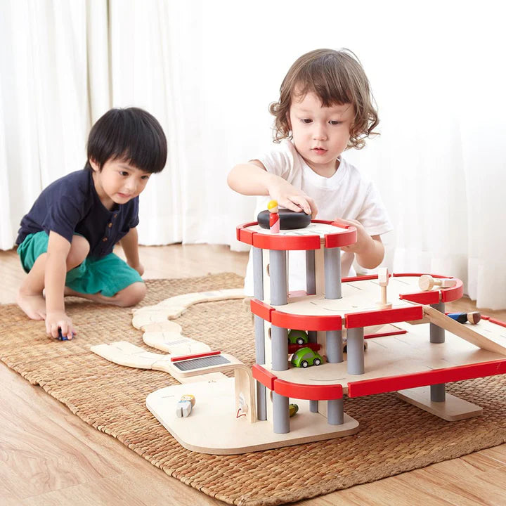 PlanToys Parking Garage – 3 Floors of Eco-Friendly Play!