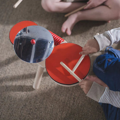 PlanToys Wooden Toddler Drum Kit – Complete Musical Band Set with Cymbal & Guiro