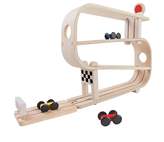 PlanToys Ramp Racer – Tegan Car Disgyrchiant Pren i Blant Bach 18m+ – Dysgu STEM