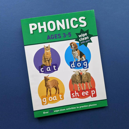 Childrens Phonics Wipe-Clean Book & Pen Set – Wonders of Learning (Ages 3-5)