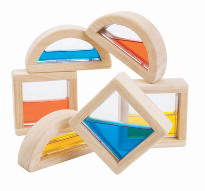 PlanToys Water Blocks – 6-Piece Colour Mixing Set (Age 3+) – Sensory Learning!