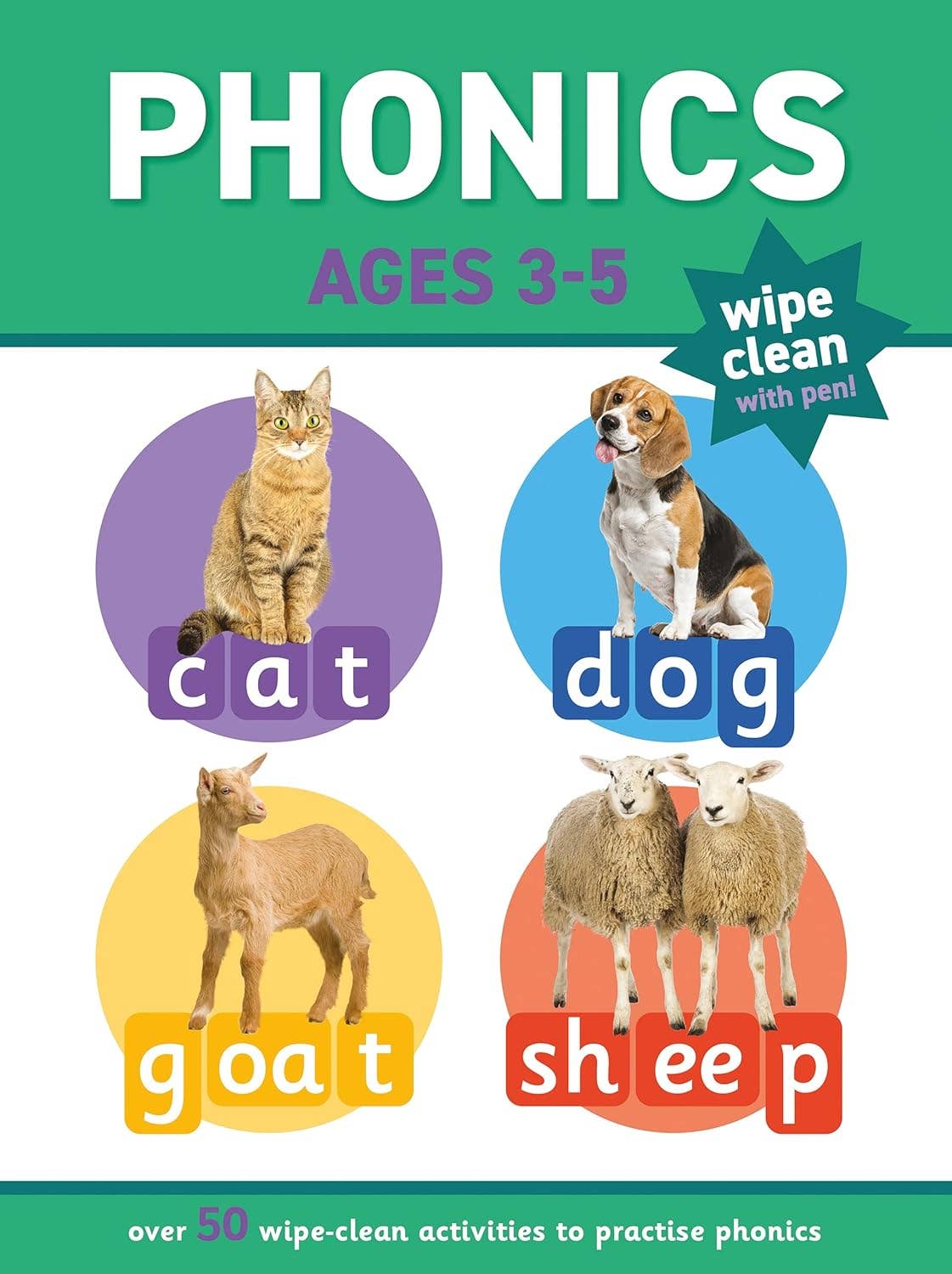 Childrens Phonics Wipe-Clean Book & Pen Set – Wonders of Learning (Ages 3-5)