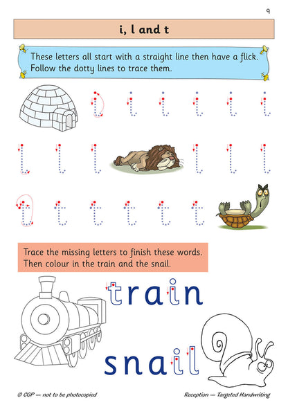 Llyfr Ymarfer Targedig Llawysgrifen Saesneg Derbyn