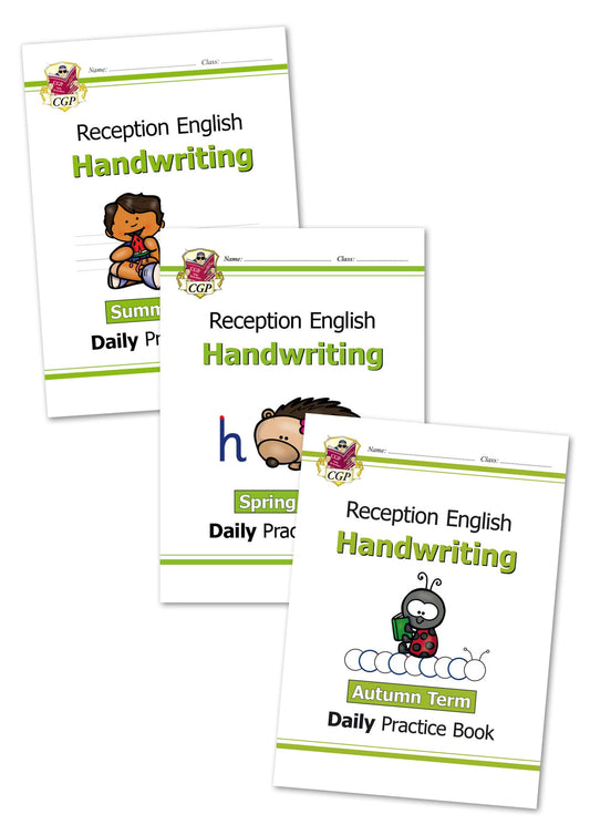 CGP  Reception Handwriting Daily Practice Book Bundle: Autumn, Spring & Summer Term