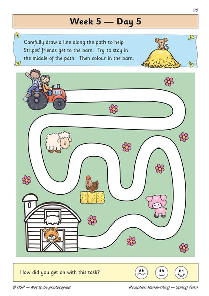 Llyfr Ymarfer Llawysgrifen Dyddiol y Derbyn Tymor y Gwanwyn