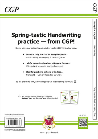 Llyfr Ymarfer Llawysgrifen Dyddiol y Derbyn Tymor y Gwanwyn