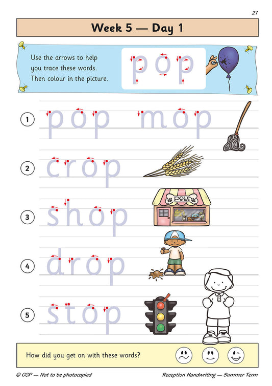 Reception Handwriting Daily Practice Book: Summer Term
