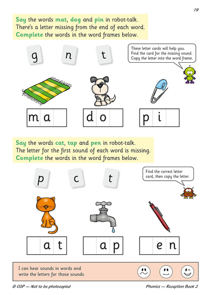 Reception English Phonics Targeted Practice Book - Book 2