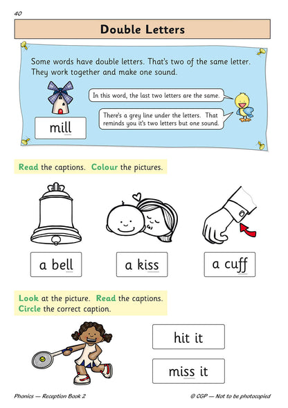 Reception English Phonics Targeted Practice Book - Book 2