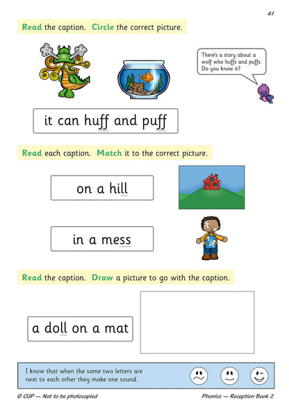 Reception English Phonics Targeted Practice Book - Book 2