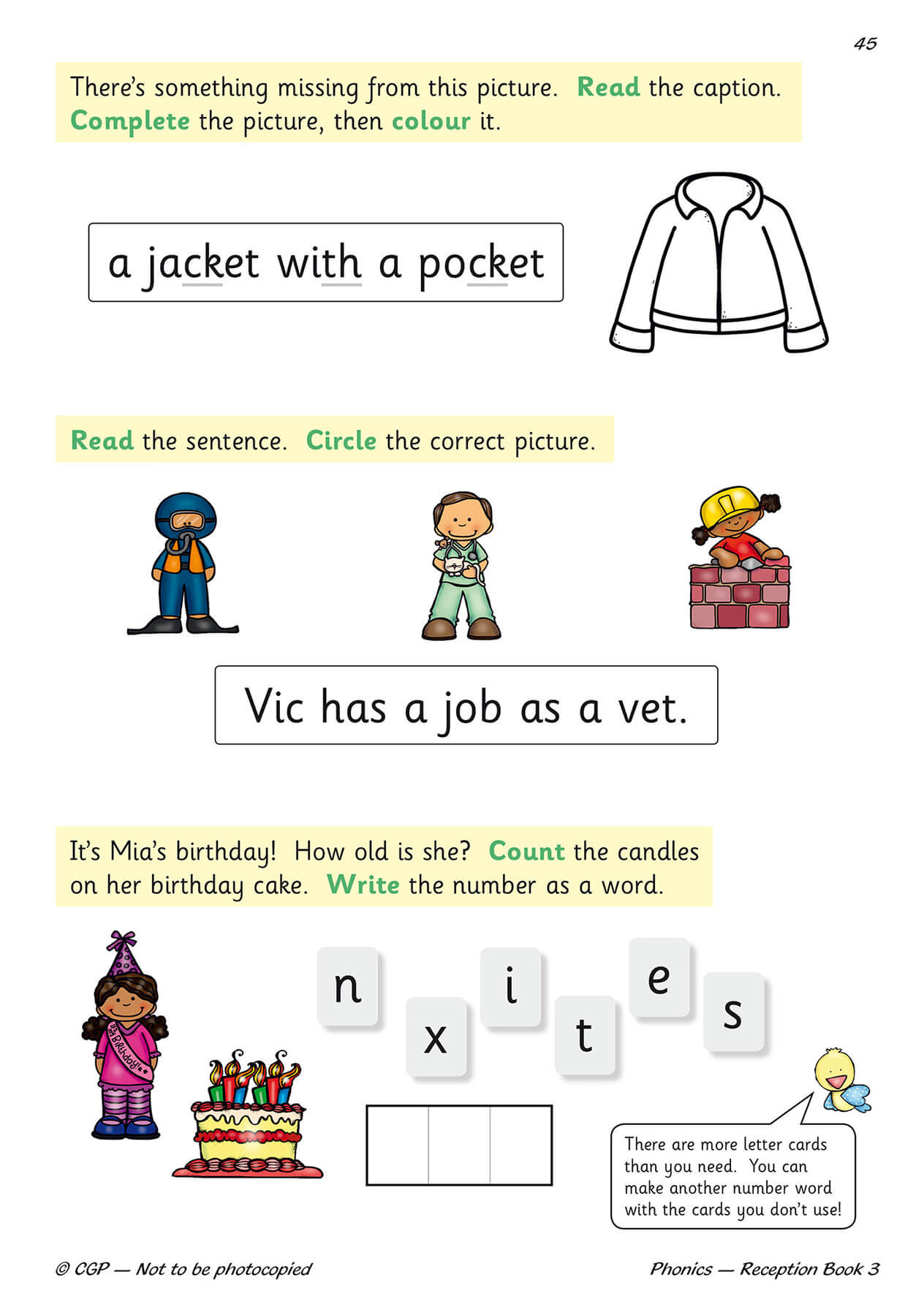 Reception English Phonics Targeted Practice Book - Book 3