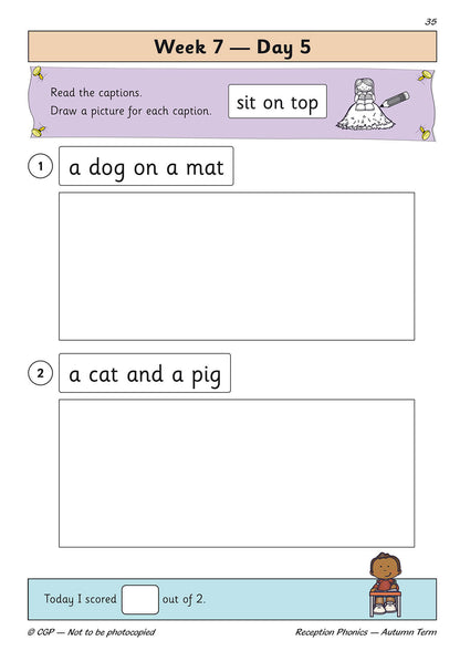 Llyfr Ymarfer Dyddiol Ffoneg Derbyn: Tymor yr Hydref