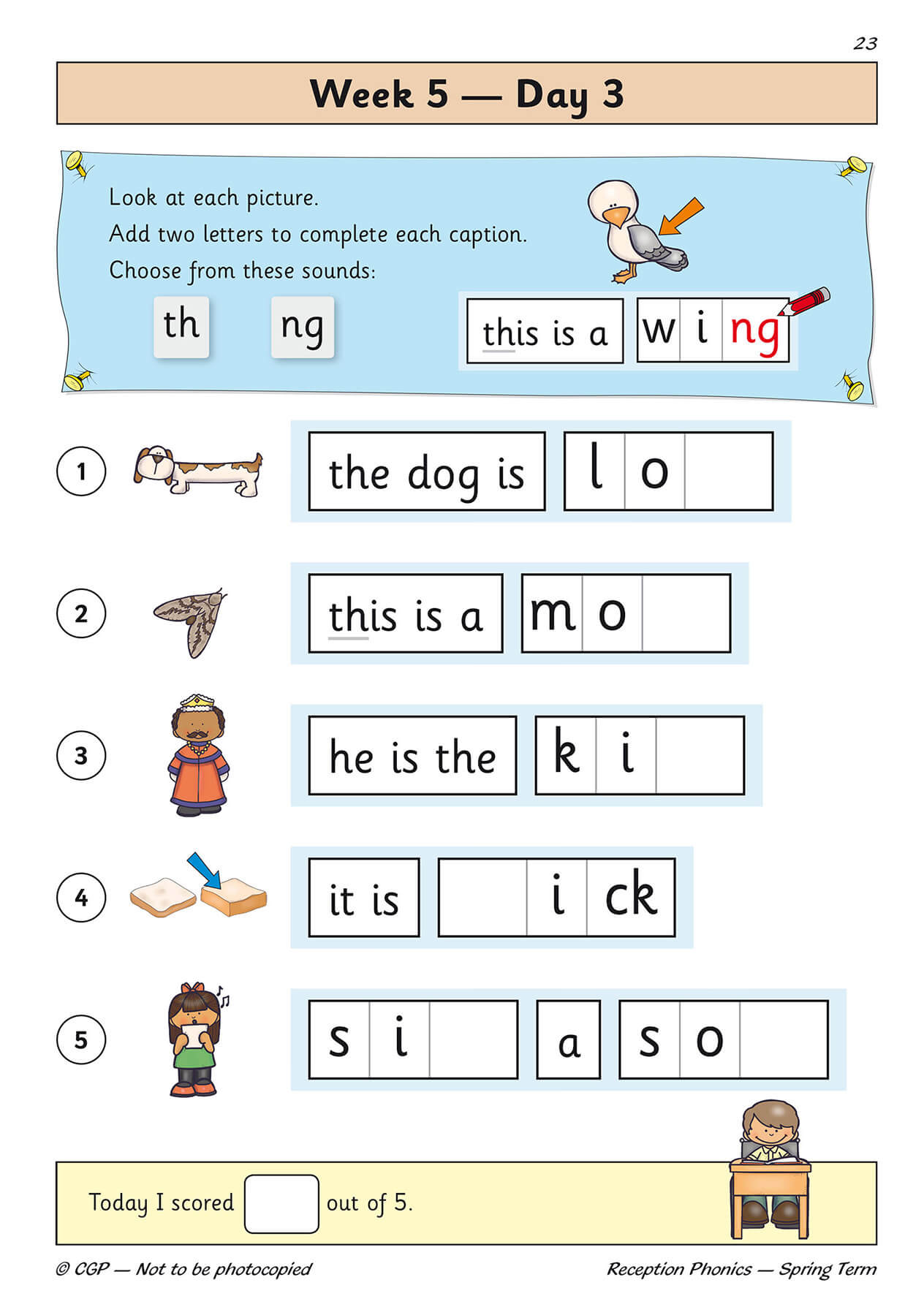 Llyfr Ymarfer Dyddiol Ffoneg Derbyn: Tymor y Gwanwyn
