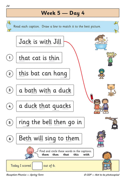 Llyfr Ymarfer Dyddiol Ffoneg Derbyn: Tymor y Gwanwyn