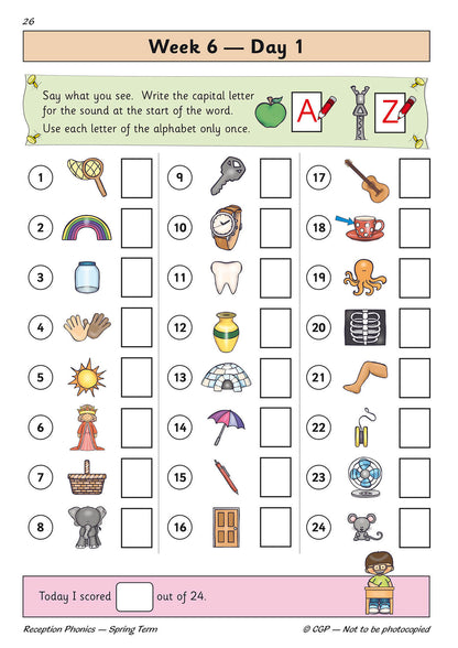 Llyfr Ymarfer Dyddiol Ffoneg Derbyn: Tymor y Gwanwyn