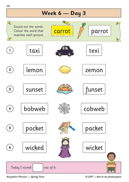 Llyfr Ymarfer Dyddiol Ffoneg Derbyn: Tymor y Gwanwyn