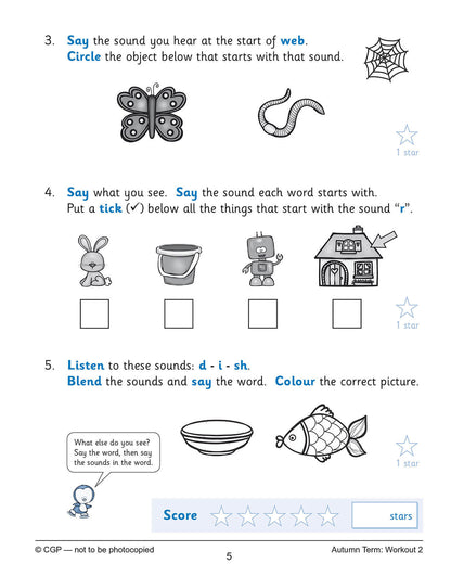 Reception English Phonics 10-Minute Weekly Workouts