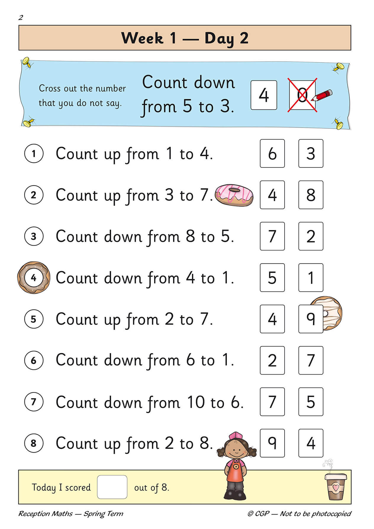 Reception Maths Daily Practice Book: Spring Term