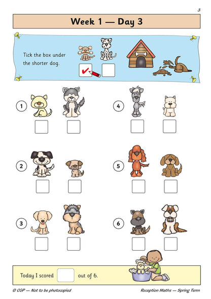 Reception Maths Daily Practice Book: Spring Term