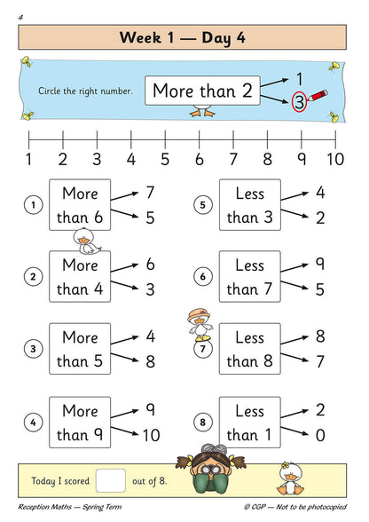 Reception Maths Daily Practice Book: Spring Term