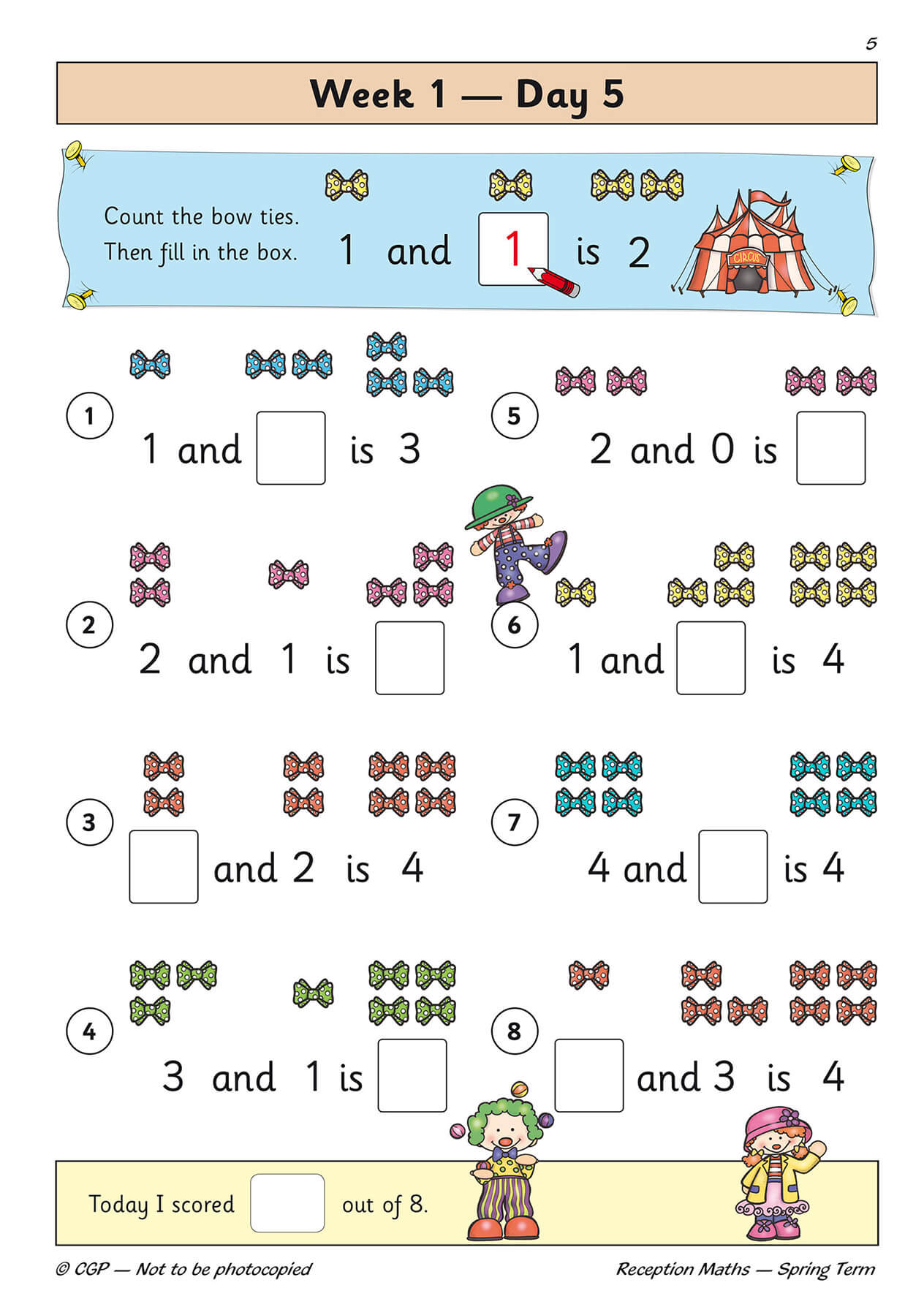 Reception Maths Daily Practice Book: Spring Term