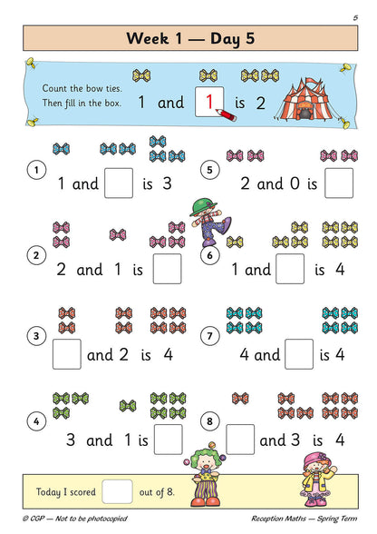Reception Maths Daily Practice Book: Spring Term