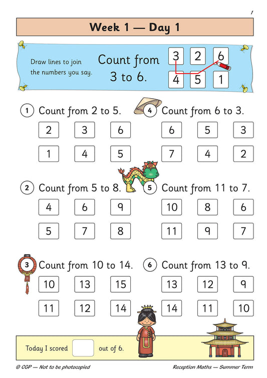 Reception Maths Daily Practice Book: Summer Term